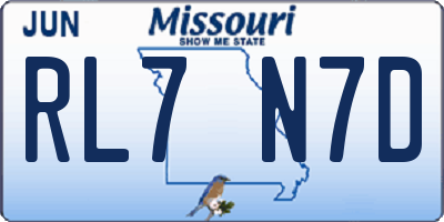 MO license plate RL7N7D