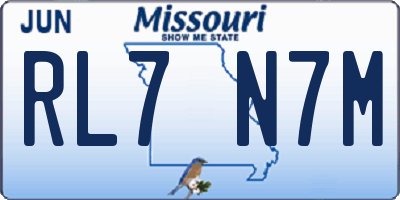 MO license plate RL7N7M
