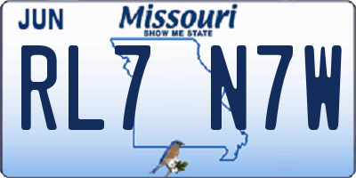 MO license plate RL7N7W