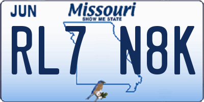 MO license plate RL7N8K