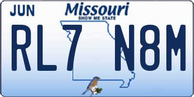 MO license plate RL7N8M
