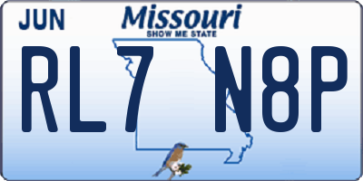 MO license plate RL7N8P