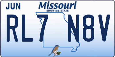 MO license plate RL7N8V