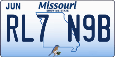 MO license plate RL7N9B