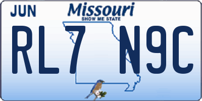 MO license plate RL7N9C