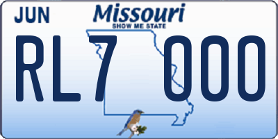 MO license plate RL7O0O