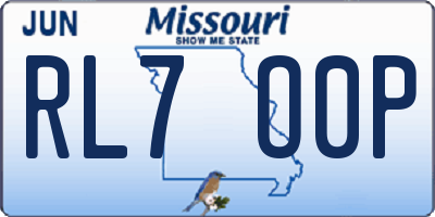 MO license plate RL7O0P