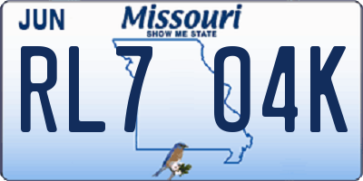 MO license plate RL7O4K
