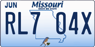 MO license plate RL7O4X