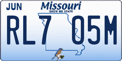 MO license plate RL7O5M