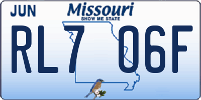 MO license plate RL7O6F