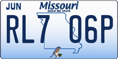 MO license plate RL7O6P