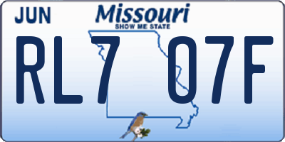 MO license plate RL7O7F