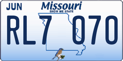 MO license plate RL7O7O
