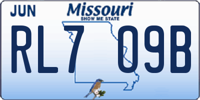 MO license plate RL7O9B