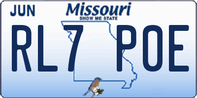 MO license plate RL7P0E