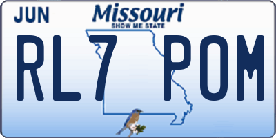 MO license plate RL7P0M