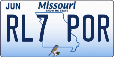 MO license plate RL7P0R