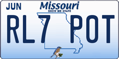 MO license plate RL7P0T
