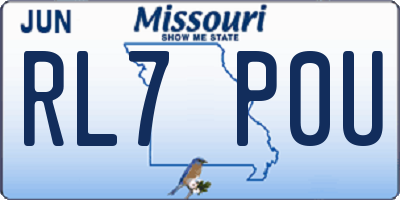 MO license plate RL7P0U