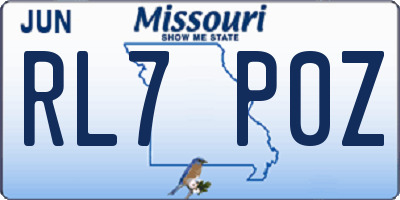 MO license plate RL7P0Z