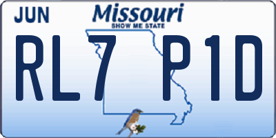 MO license plate RL7P1D