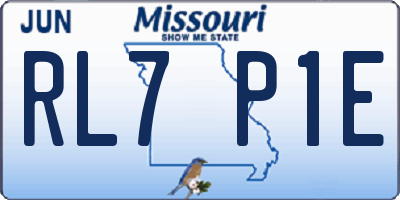 MO license plate RL7P1E