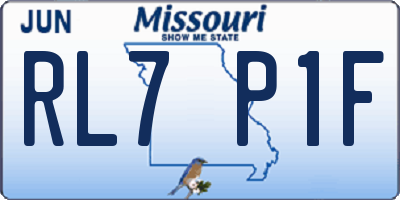 MO license plate RL7P1F