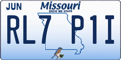 MO license plate RL7P1I