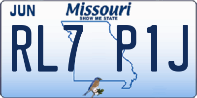 MO license plate RL7P1J