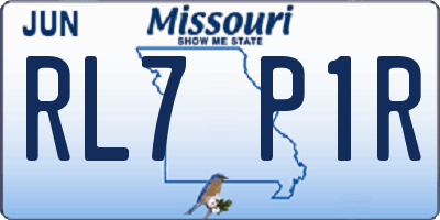 MO license plate RL7P1R
