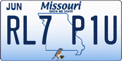 MO license plate RL7P1U