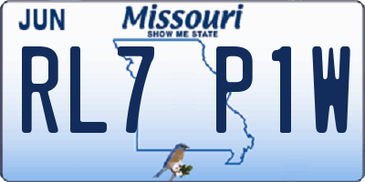 MO license plate RL7P1W