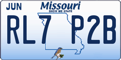 MO license plate RL7P2B