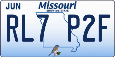MO license plate RL7P2F