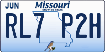 MO license plate RL7P2H