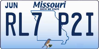 MO license plate RL7P2I
