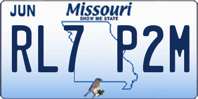 MO license plate RL7P2M