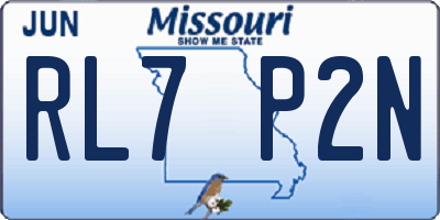 MO license plate RL7P2N
