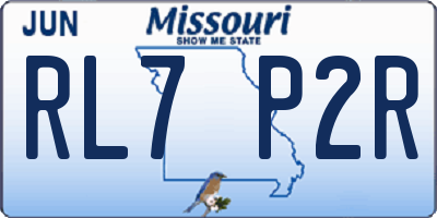 MO license plate RL7P2R