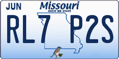 MO license plate RL7P2S