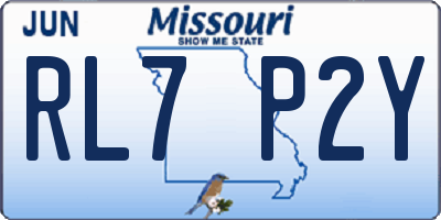 MO license plate RL7P2Y