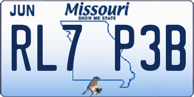 MO license plate RL7P3B
