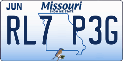 MO license plate RL7P3G