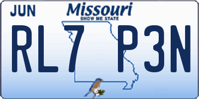 MO license plate RL7P3N
