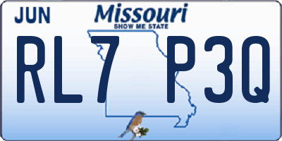 MO license plate RL7P3Q