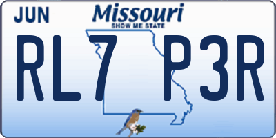 MO license plate RL7P3R