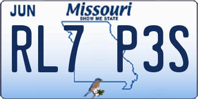 MO license plate RL7P3S