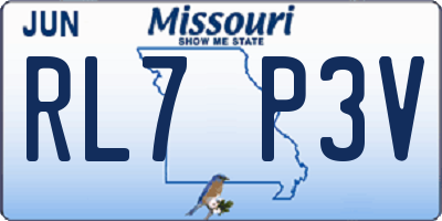MO license plate RL7P3V