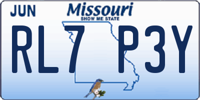 MO license plate RL7P3Y